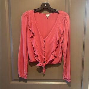 Pink Ruffled Blouse